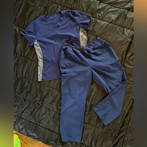 Women's Petite Dickies Navy Blue Scrub Set